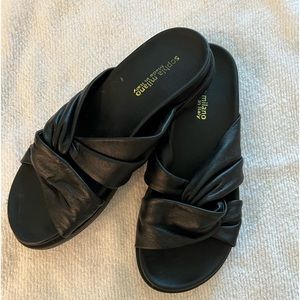 Sophie Milano black leather sandals